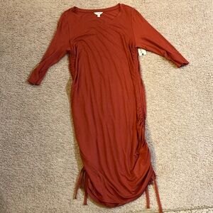 New double ruched dress size 0X/14W